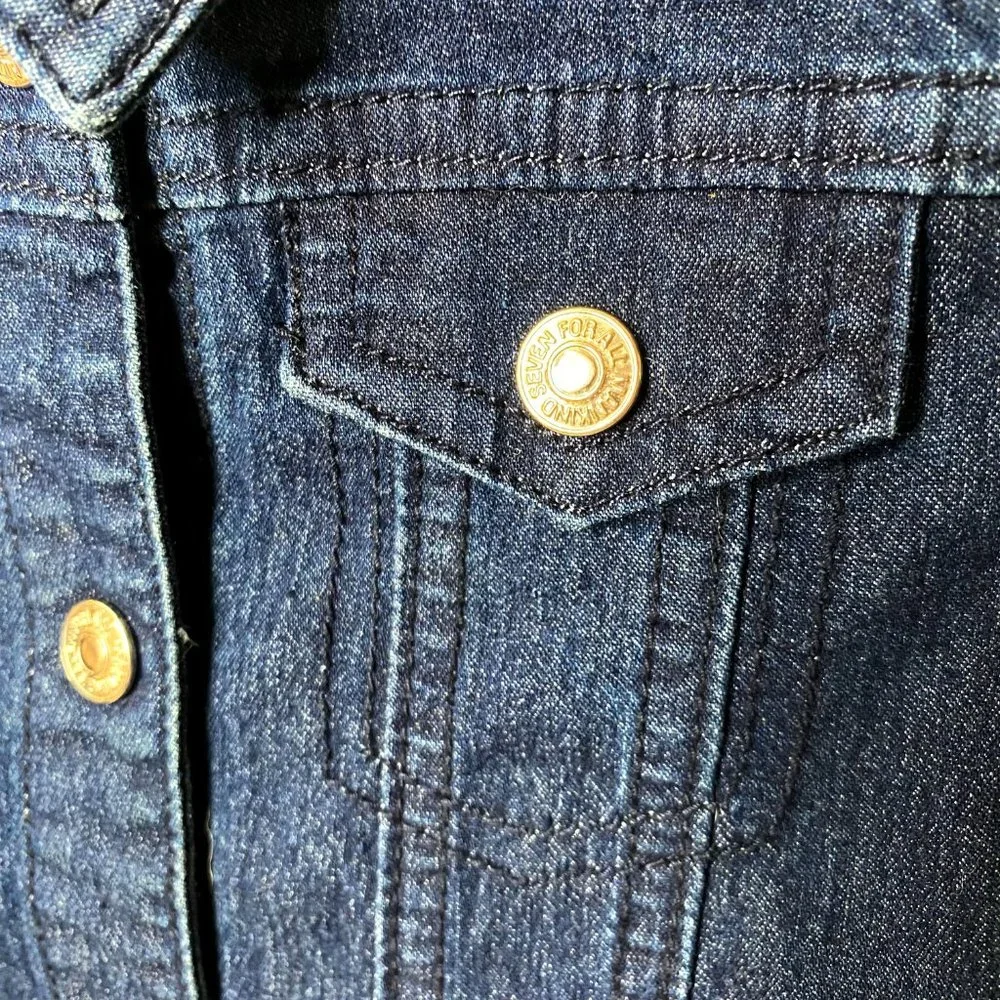 7 For All Mankind Blue Denim Jacket